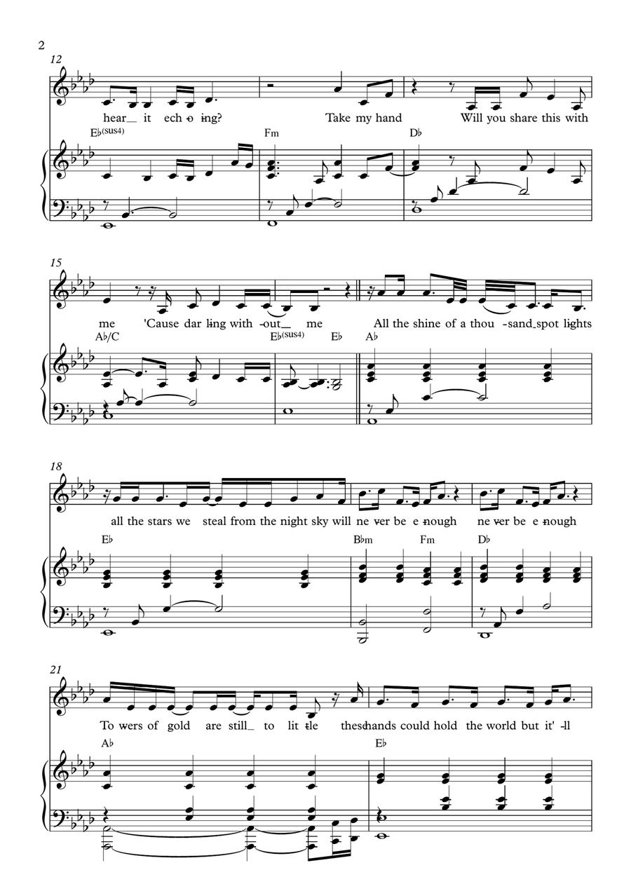 Never Enough Piano, Vocal scores gallery preview page 2