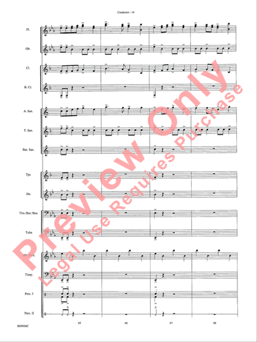 Drummer's Christmas Carol Concert Band scores gallery preview page 16