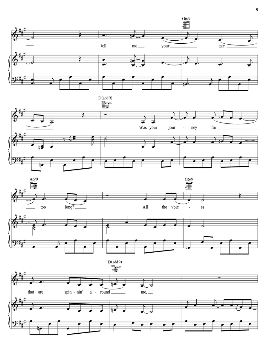 Nightingale Piano, Vocal, Guitar scores gallery preview page 5