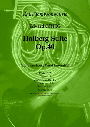 Book cover for Grieg: Holberg Suite Op.40 - symphonic wind/bass