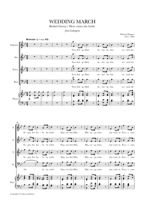 Wedding March (Bridal Chorus - Here comes the Bride) for Piano and SATB