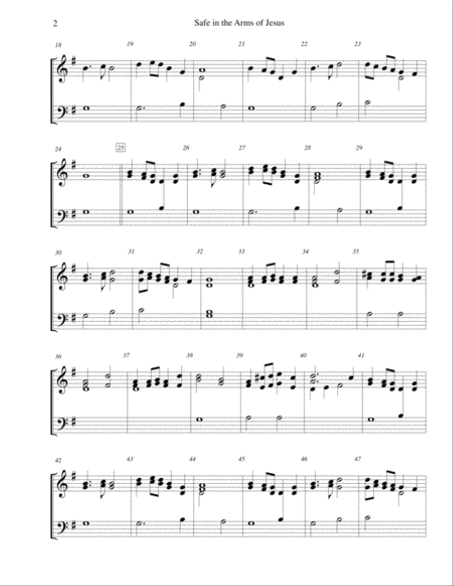 Safe in the Arms of Jesus - for 2-octave handbell choir 2-Octaves scores gallery preview page 2