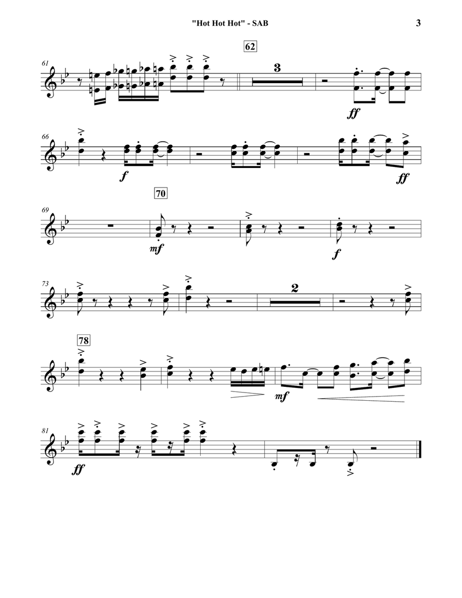 Hot Hot Hot Concert Band scores gallery preview page 3