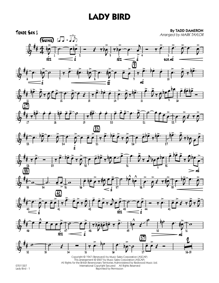Lady Bird - Tenor Sax 1