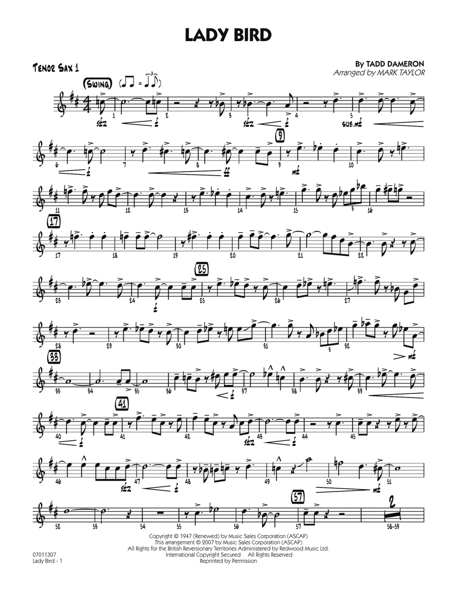 Lady Bird - Tenor Sax 1