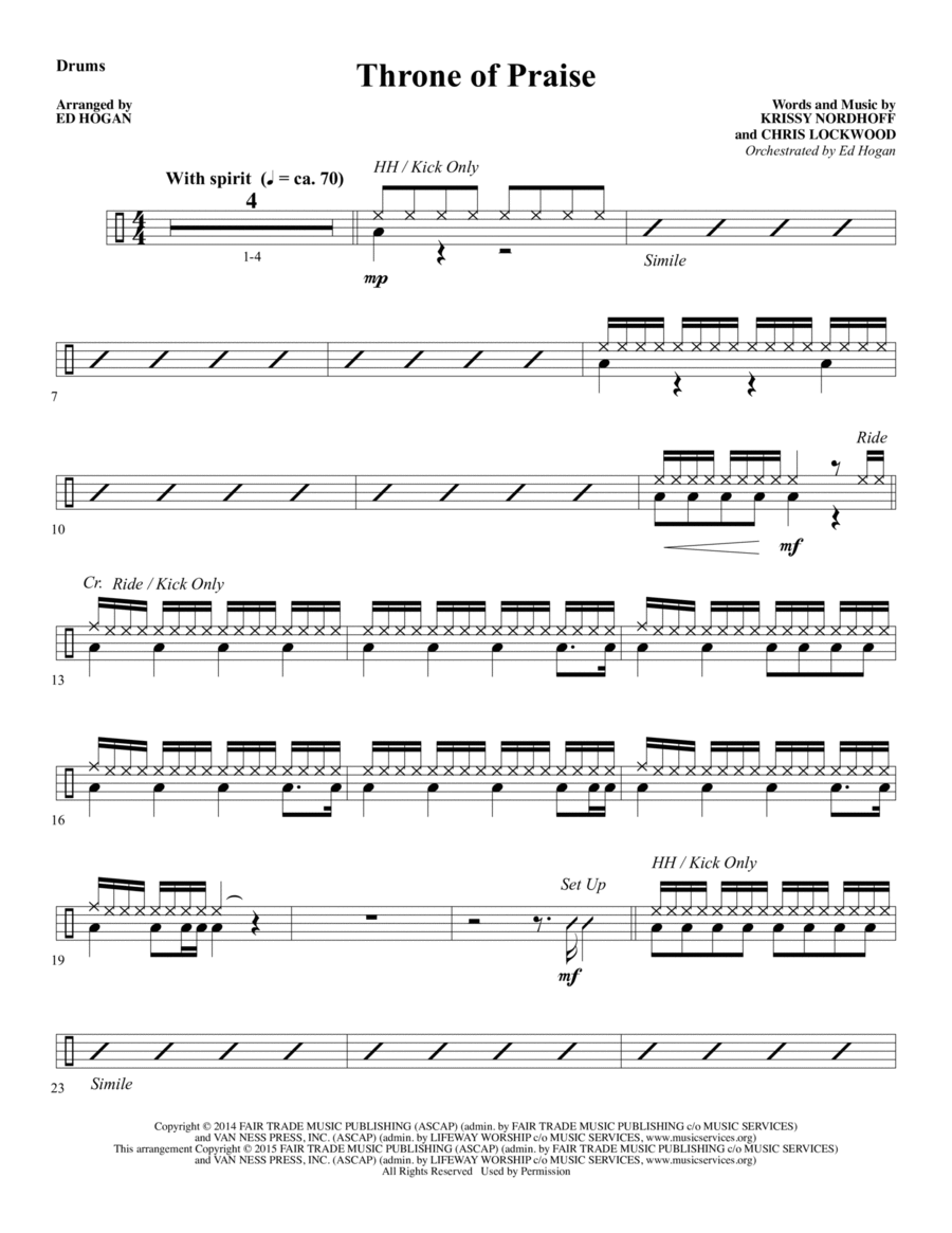 Throne of Praise - Drums Throne of Praise - Drums Choir scores gallery preview page 1