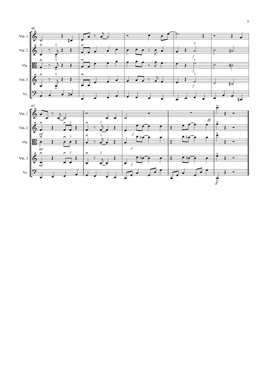 Fly Me To The Moon (In Other Words) String Quartet scores gallery preview page 3