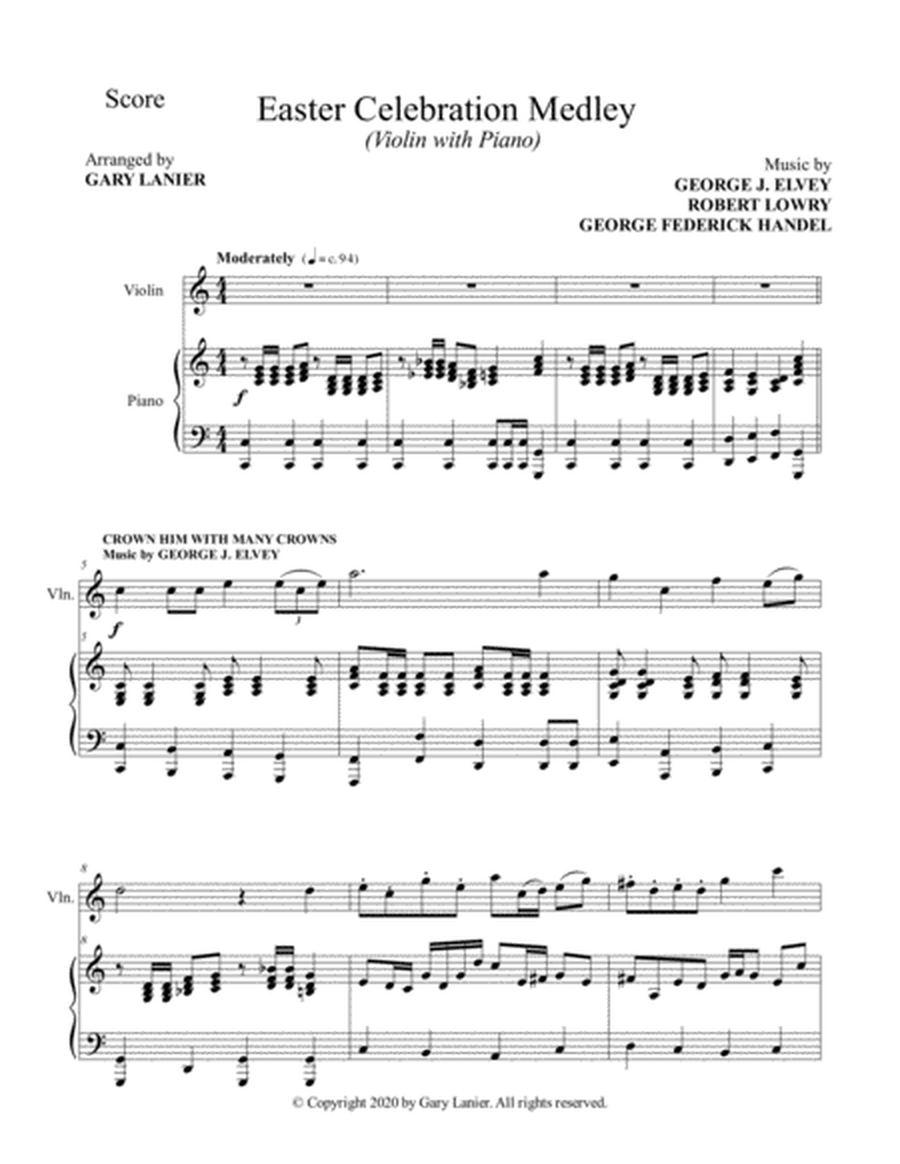EASTER CELEBRATION MEDLEY (for Violin and Piano with Violin Part) image number null