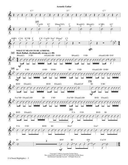13 (Choral Highlights From The Broadway Musical) (arr. Roger Emerson) - Acoustic Guitar