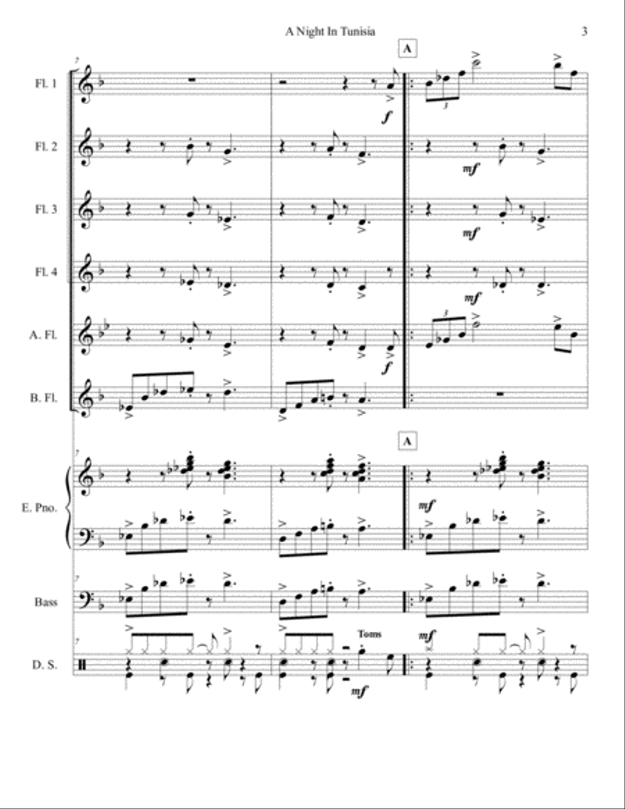 A Night In Tunisia Small Ensemble scores gallery preview page 3