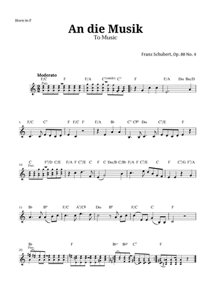An die Musik (To Music) by for French Horn