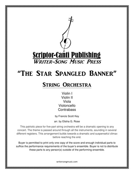 The Star Spangled Banner for String Orchestra image number null
