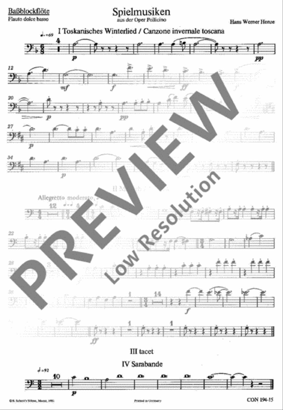 Pollicino Spielmusiken Bass Recorder scores gallery preview page 2