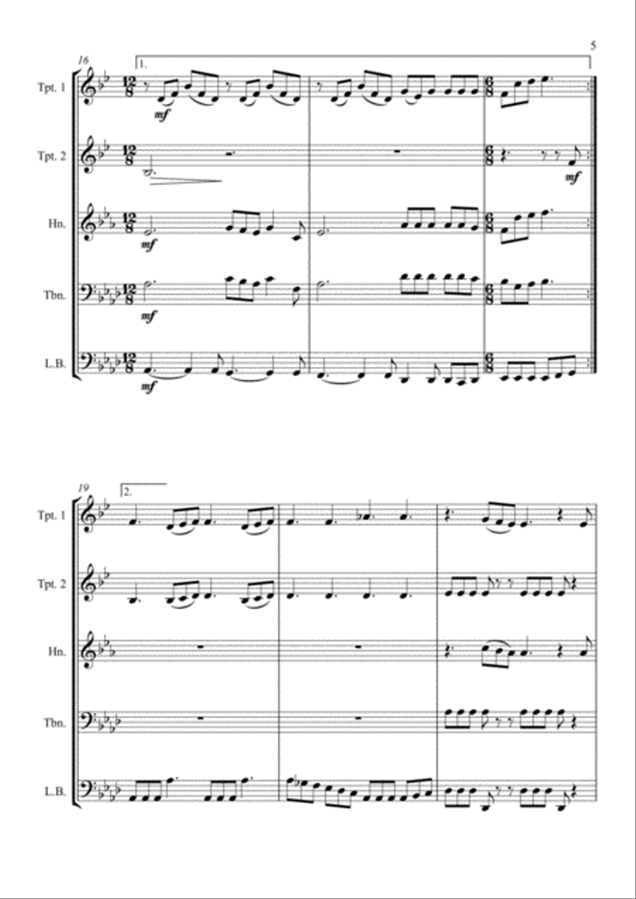 Somebody To Love Somebody To Love Brass Quartet scores gallery preview page 5