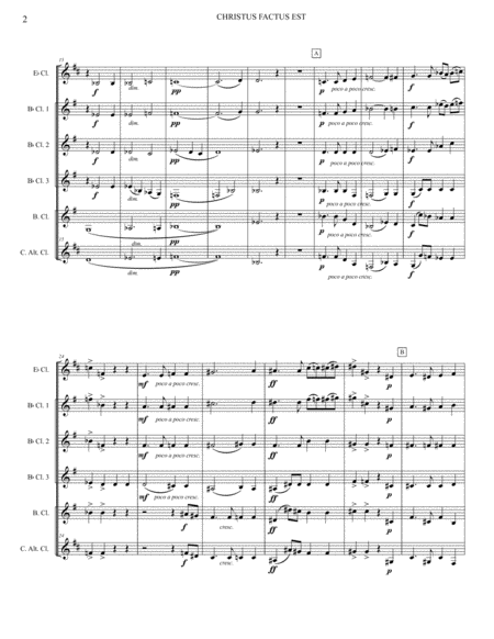 Christus Factus Est, WAB 11 for Clarinet Quartet or Choir
