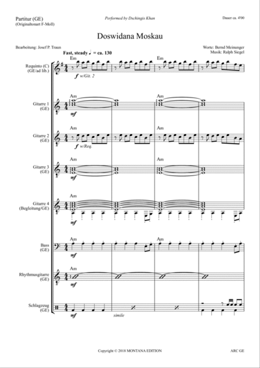 Doswidana Moskau Doswidana Moskau Electric Guitar scores gallery preview page 3