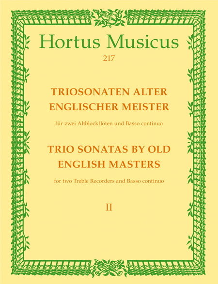 Triosonaten alter englischer Meister fur 2 Altblockfloten und Basso continuo. Heft 2