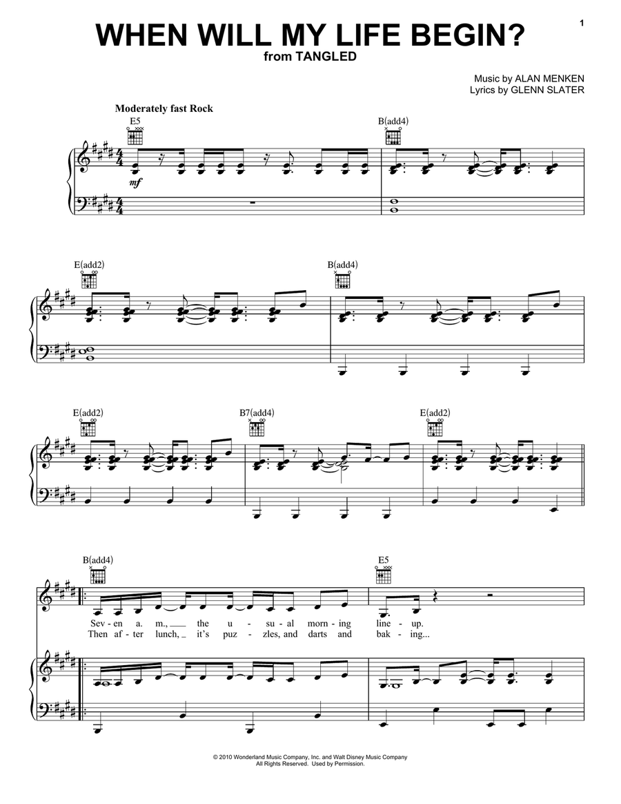 When Will My Life Begin? (from Tangled) Acoustic Guitar scores gallery preview page 1