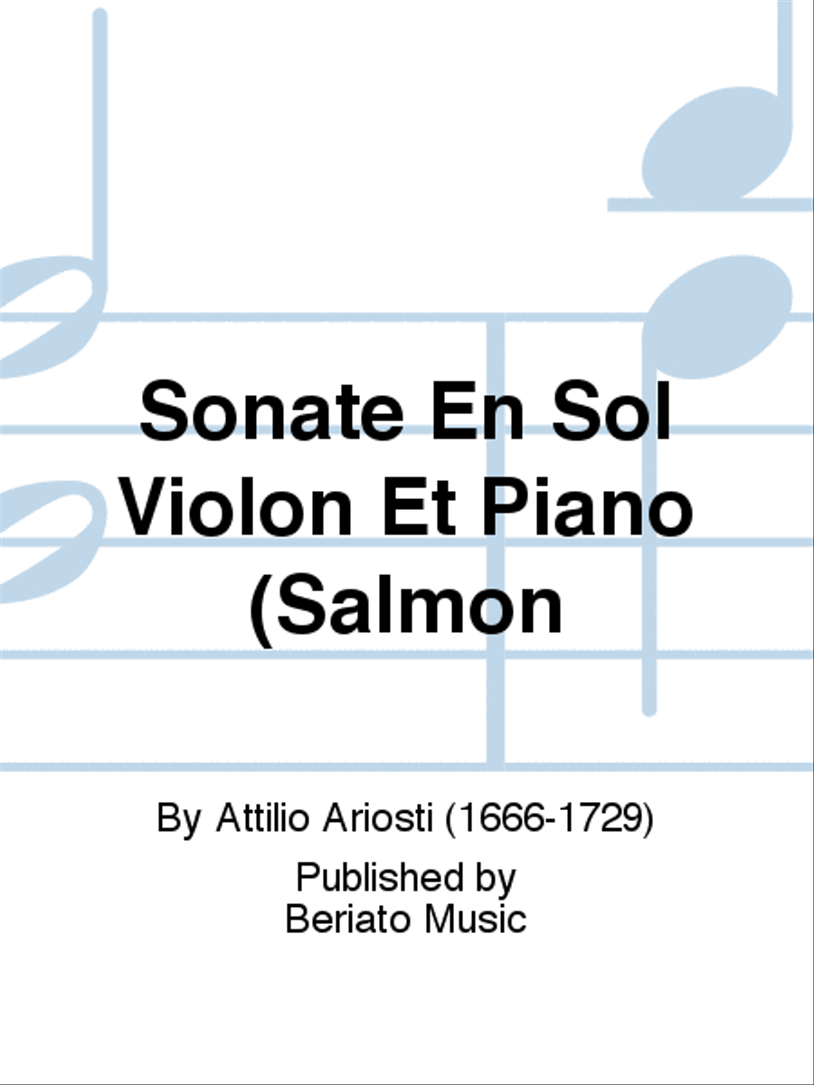Sonate En Sol Violon Et Piano (Salmon Violin Solo scores gallery preview page 1