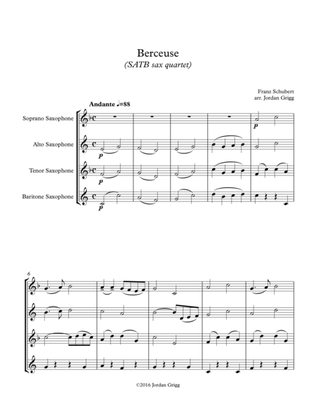 Book cover for Berceuse (sax quartet)