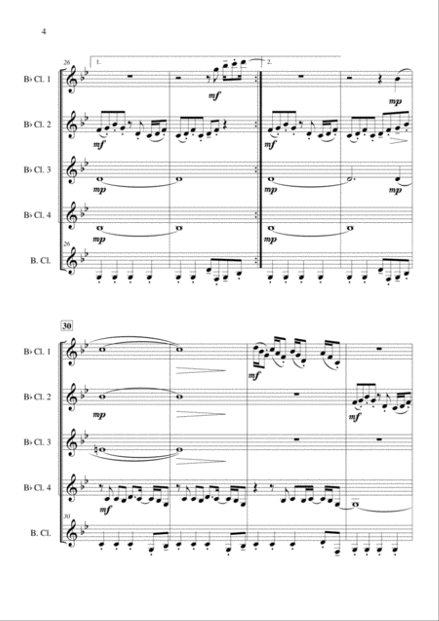 Stayin' Alive from the Motion Picture SATURDAY NIGHT FEVER Clarinet Quintet scores gallery preview page 5