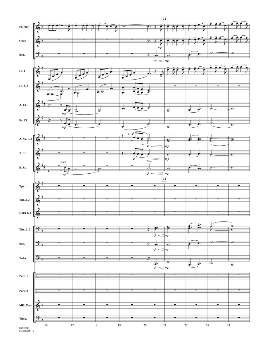 Hallelujah - Conductor Score (Full Score) Concert Band scores gallery preview page 4