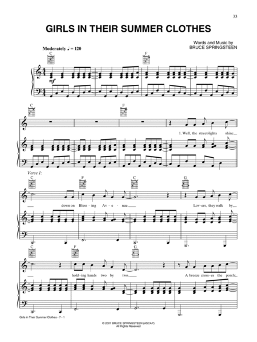 Bruce Springsteen -- Sheet Music Anthology Piano, Vocal, Guitar scores gallery preview page 4