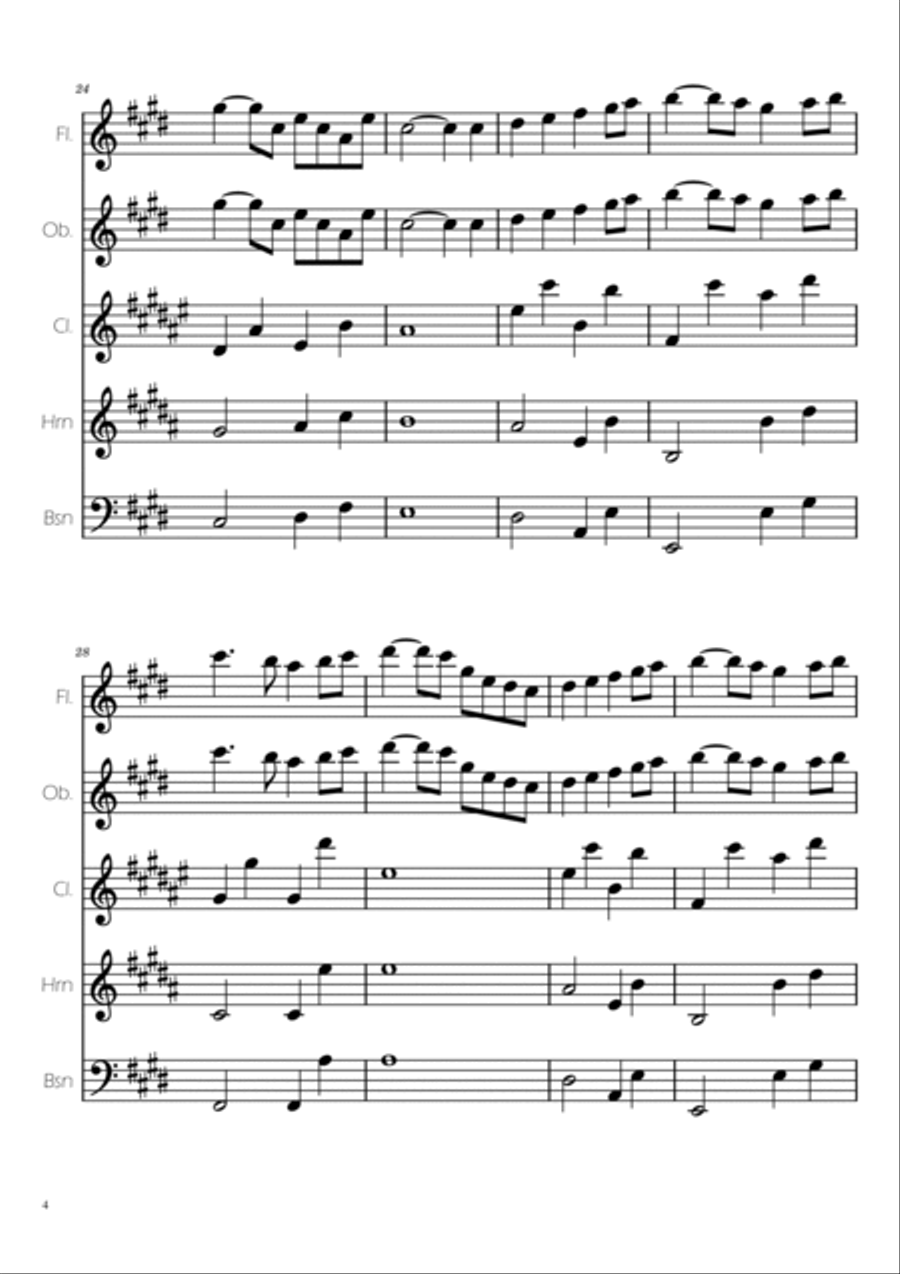 Swan Lake (theme) - Tchaikovsky - Woodwind Quintet Woodwind Quintet scores gallery preview page 4
