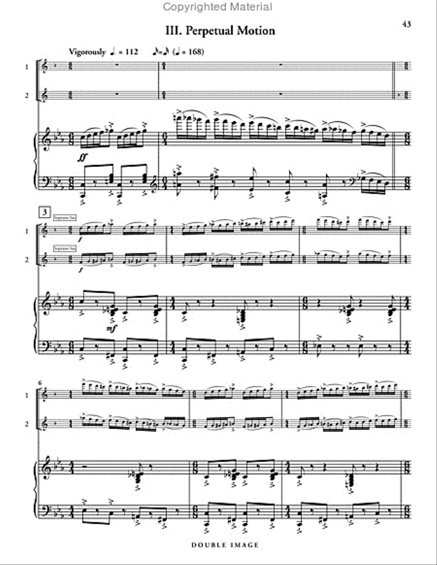 Double Image (piano reduction) Saxophone Duet scores gallery preview page 10