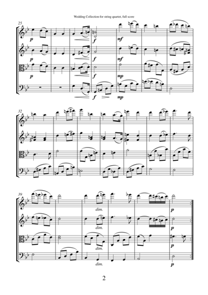 Wedding Collection (full score) arrangements for string quartet