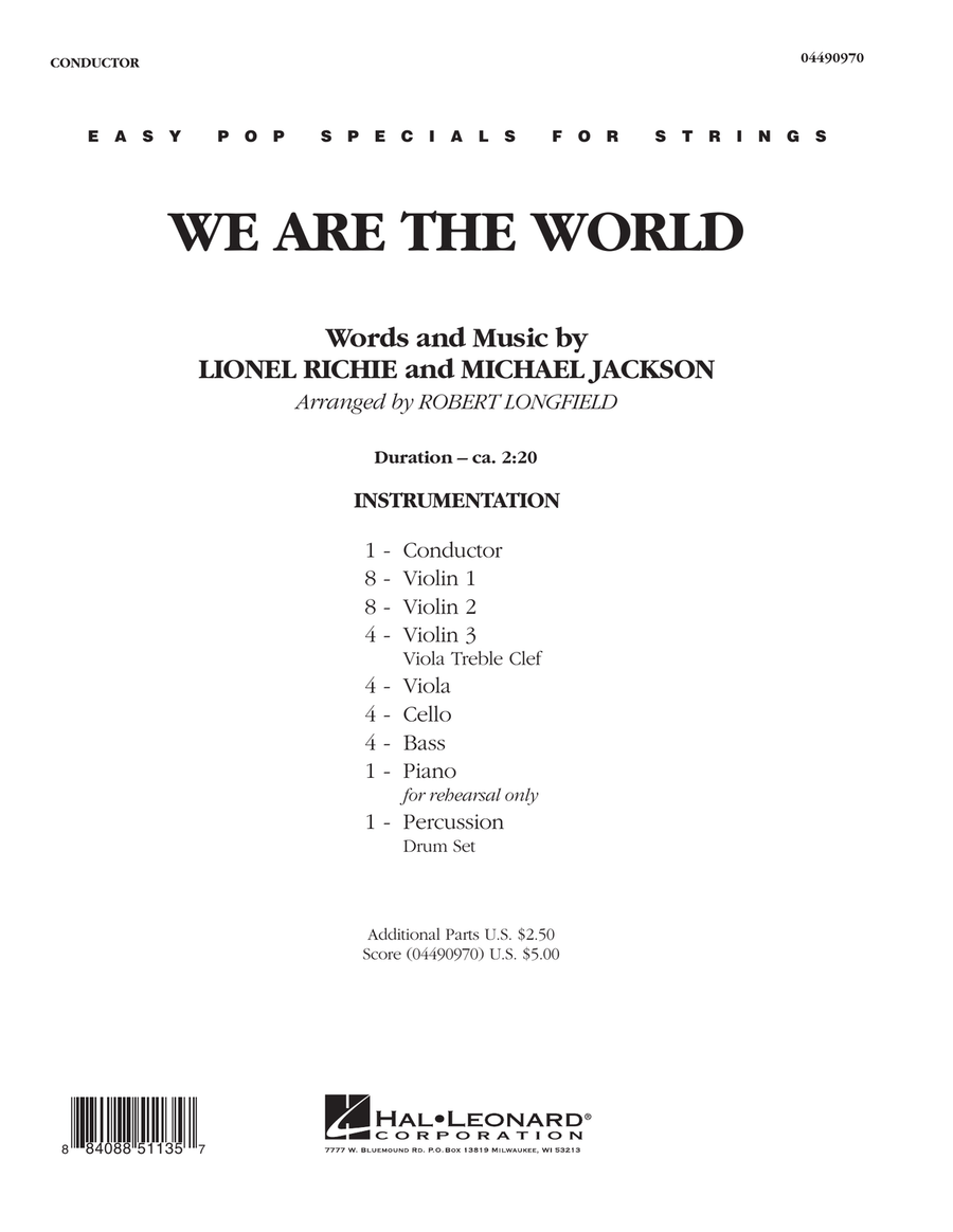 We Are The World - Full Score Orchestra scores gallery preview page 1