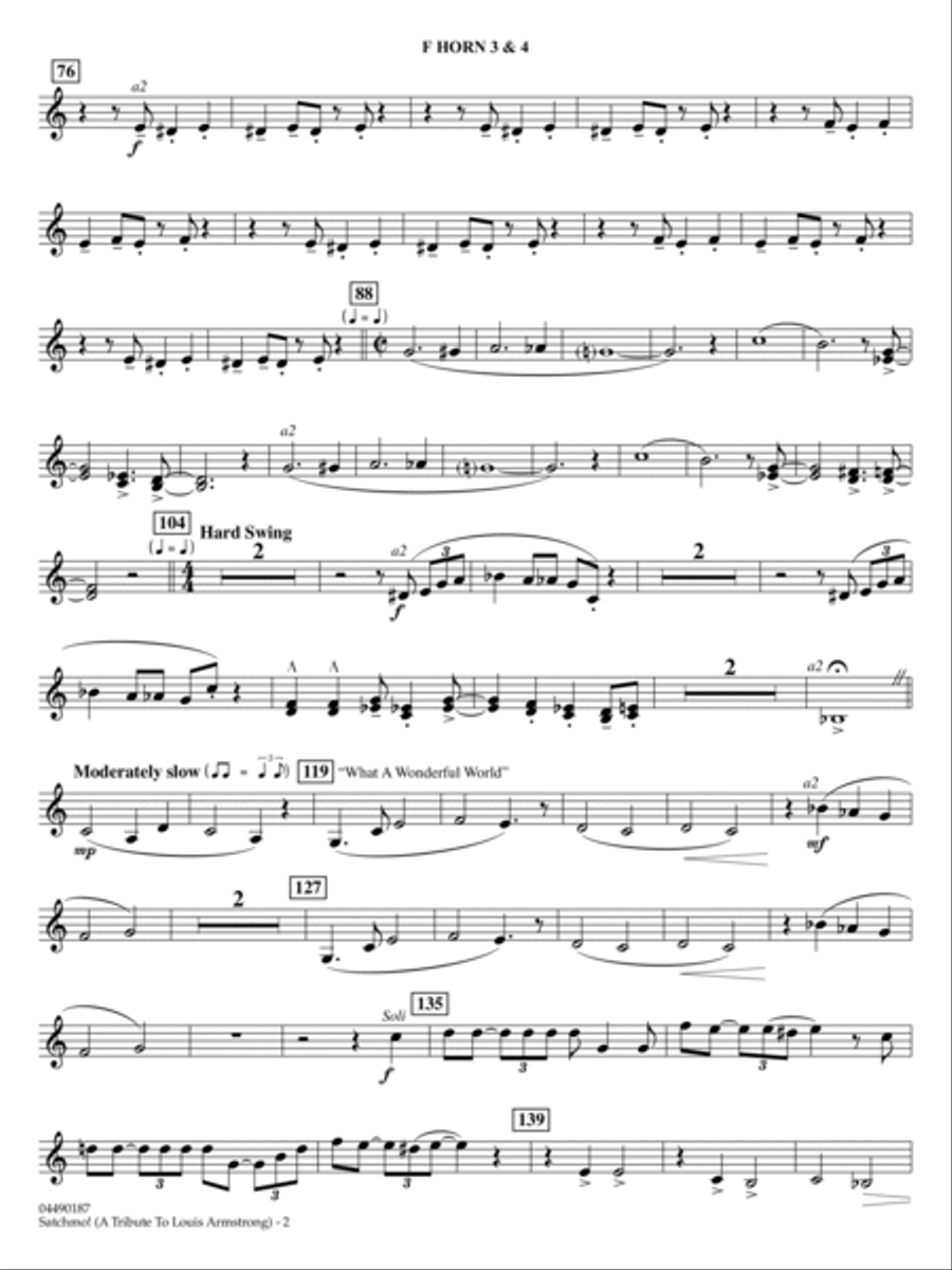 Satchmo! - A Tribute to Louis Armstrong (arr. Ted Ricketts) - F Horn 3 & 4 Full Orchestra scores gallery preview page 2