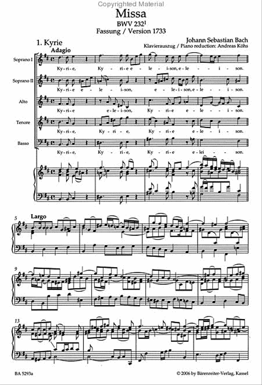 Fruhfassungen zur h-Moll Messe BWV 232 SSATB scores gallery preview page 2