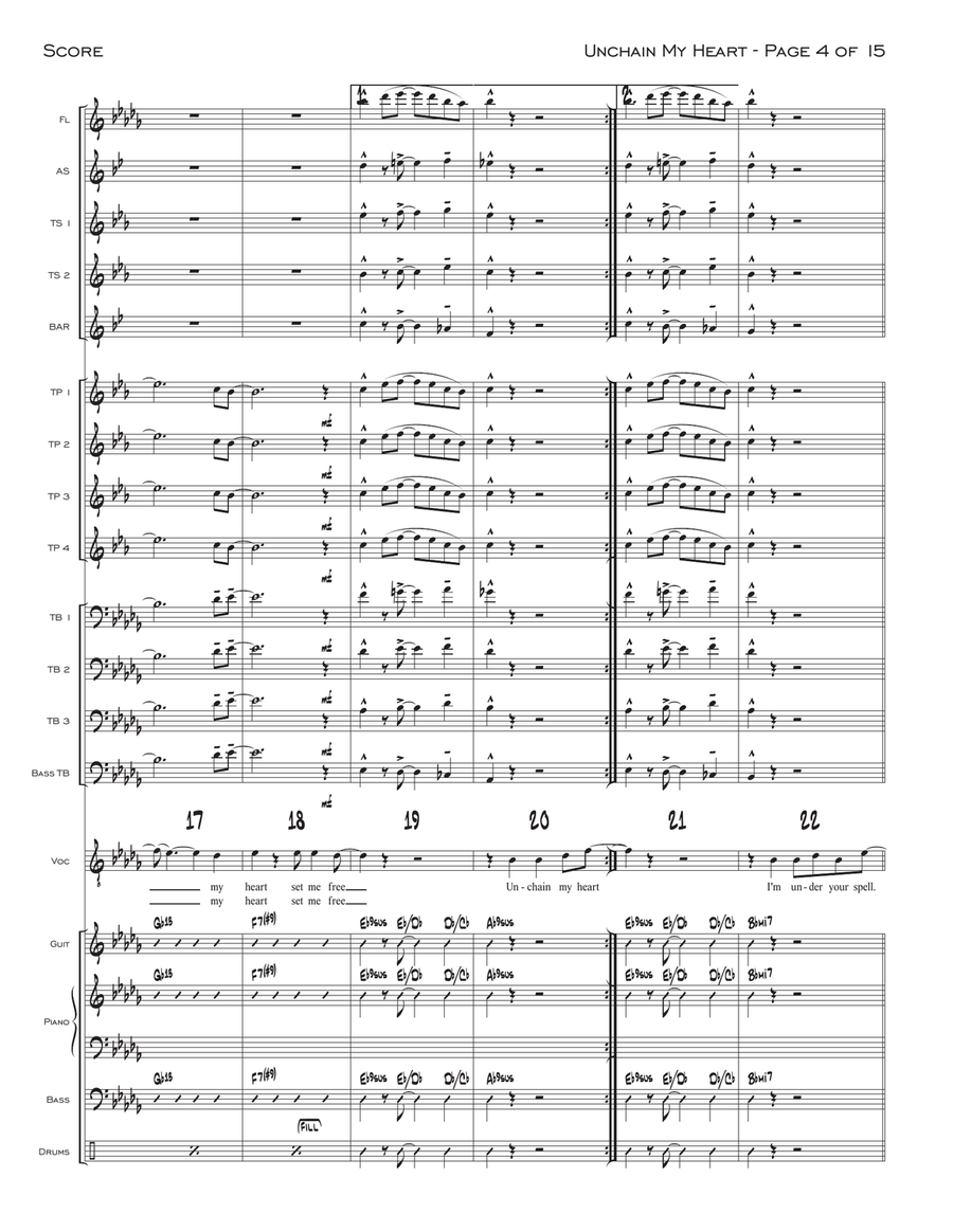 Unchain My Heart Jazz Ensemble scores gallery preview page 4