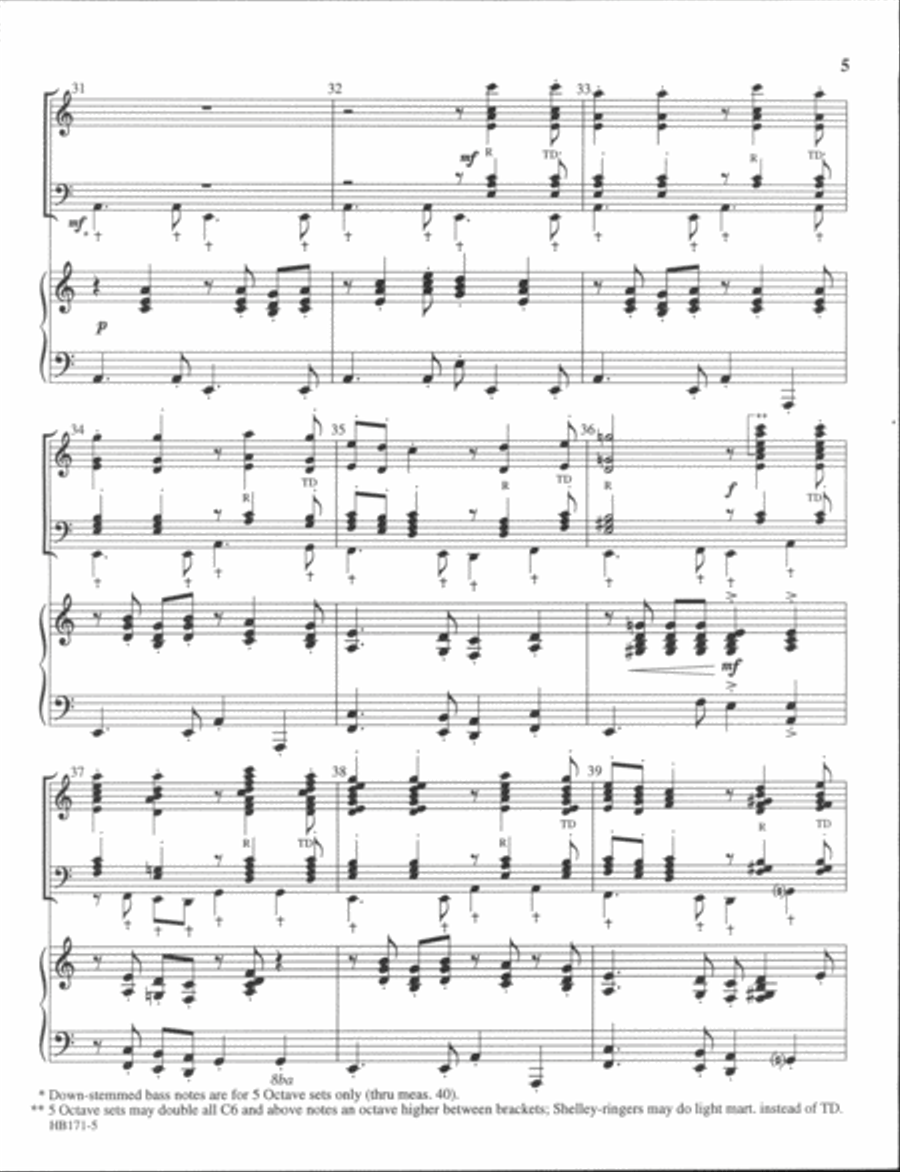 Ev'ry Time I Feel the Spirit - full score Handbell Choir scores gallery preview page 5