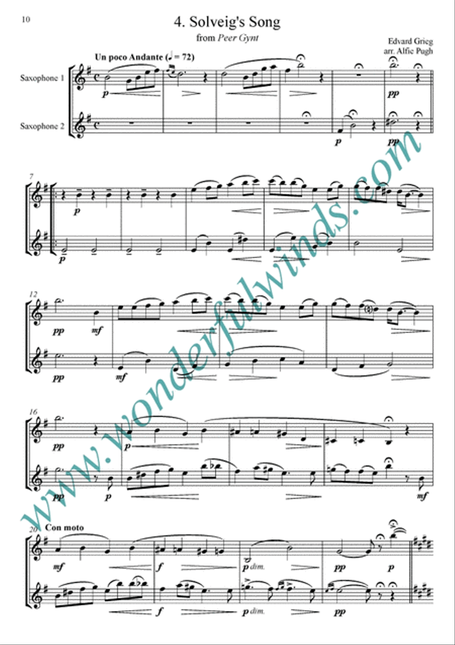 Six Grieg Duets Woodwind Duet scores gallery preview page 5