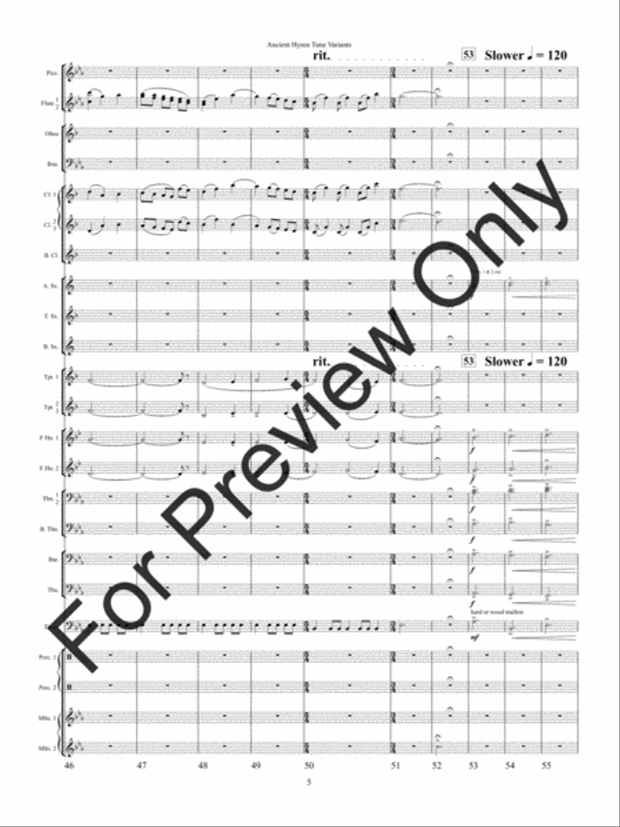 Ancient Hymn Tune Variants (Score) Concert Band scores gallery preview page 8