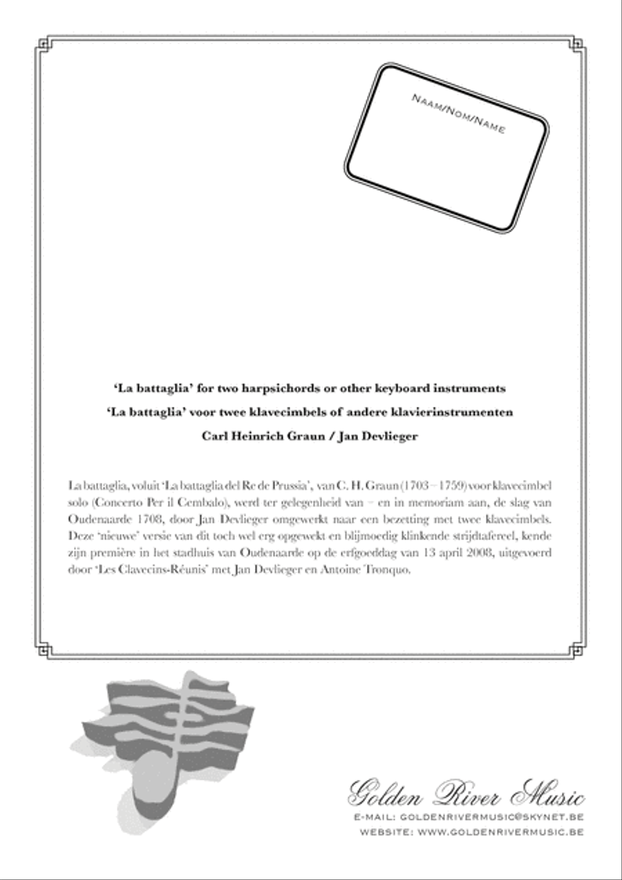 La Battaglia' for 2 harpsichordss Harpsichord scores gallery preview page 2
