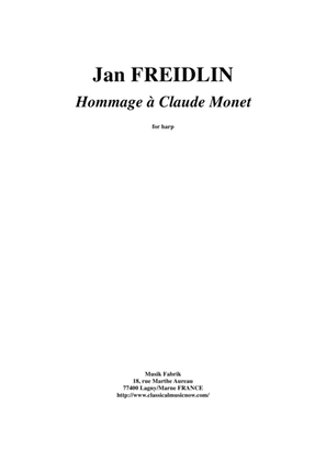 Book cover for Jan Freidlin: Hommage à Claude Monet for harp