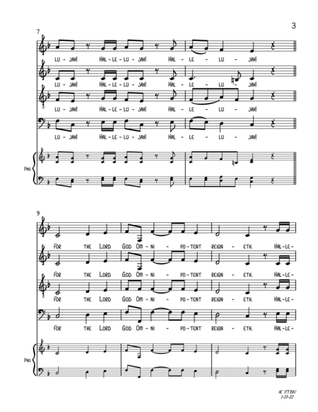Hallelujah Chorus (Abridged) (TTBB A Cappella) image number null