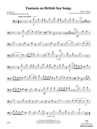 Fantasia on British Sea Songs: (wp) 1st B-flat Trombone B.C.