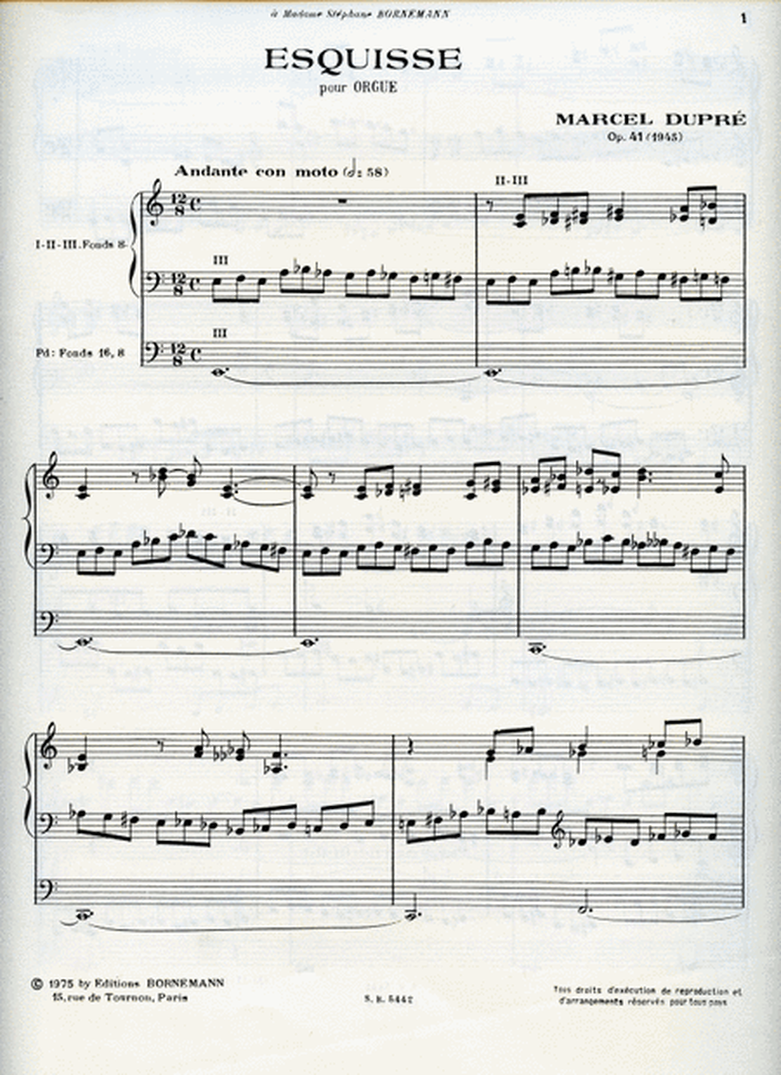Esquisse Op.41, No.1 (organ)