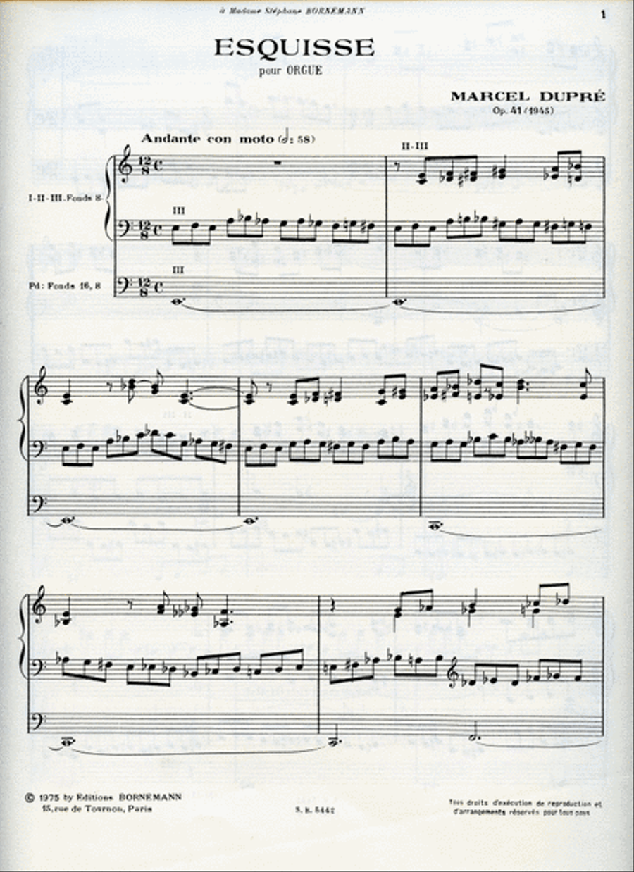 Esquisse Op.41, No.1 (organ) Organ scores gallery preview page 2