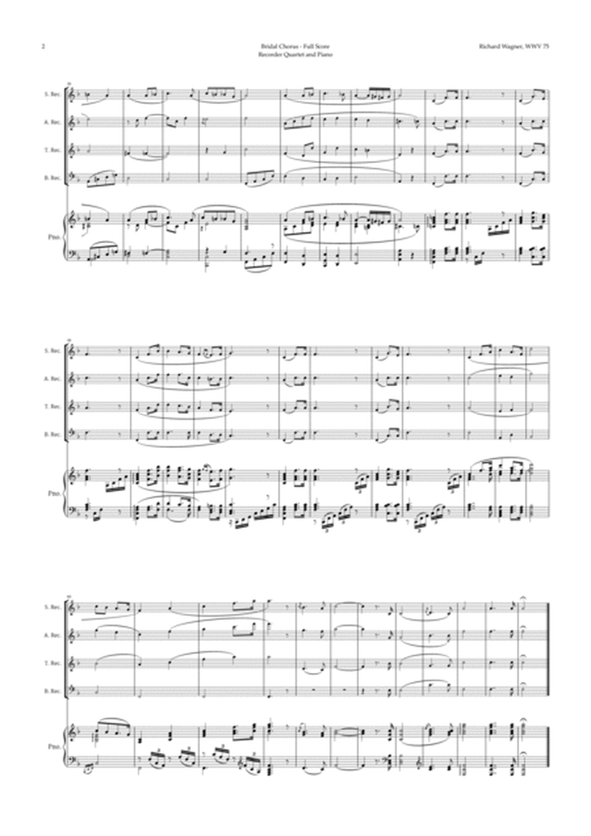 Bridal Chorus by Wagner for Recorder Quartet and Piano image number null