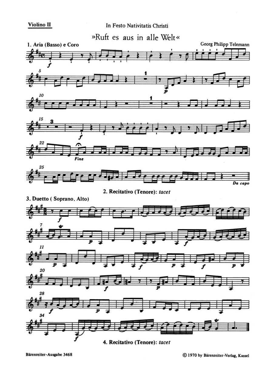 Ruft es aus in alle Welt Violin scores gallery preview page 1