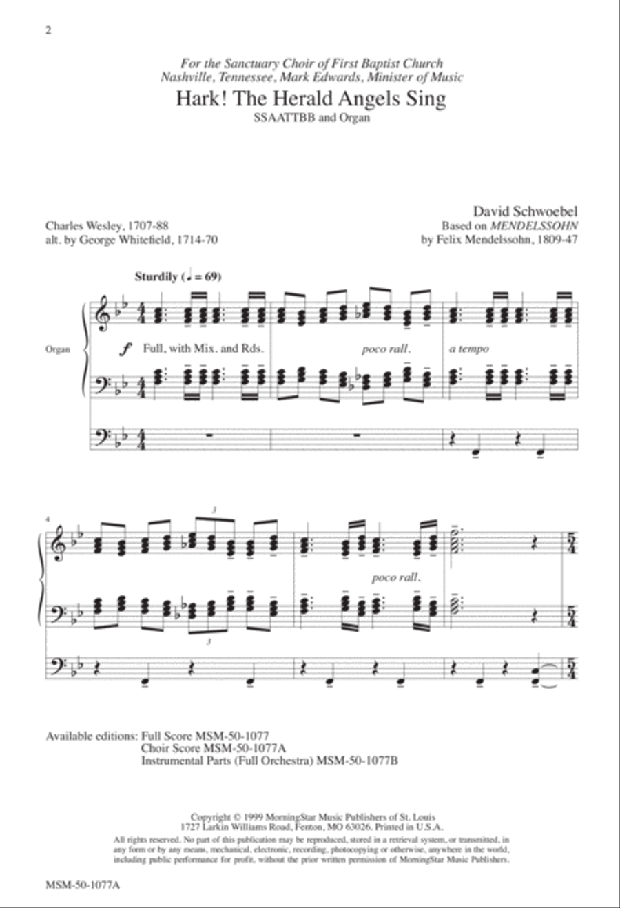 Hark! The Herald Angels Sing SSAATTBB scores gallery preview page 1