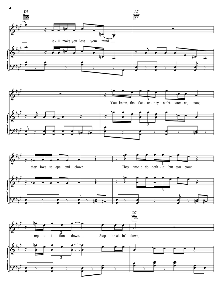 Stop Breakin' Down Blues Piano, Vocal, Guitar scores gallery preview page 4