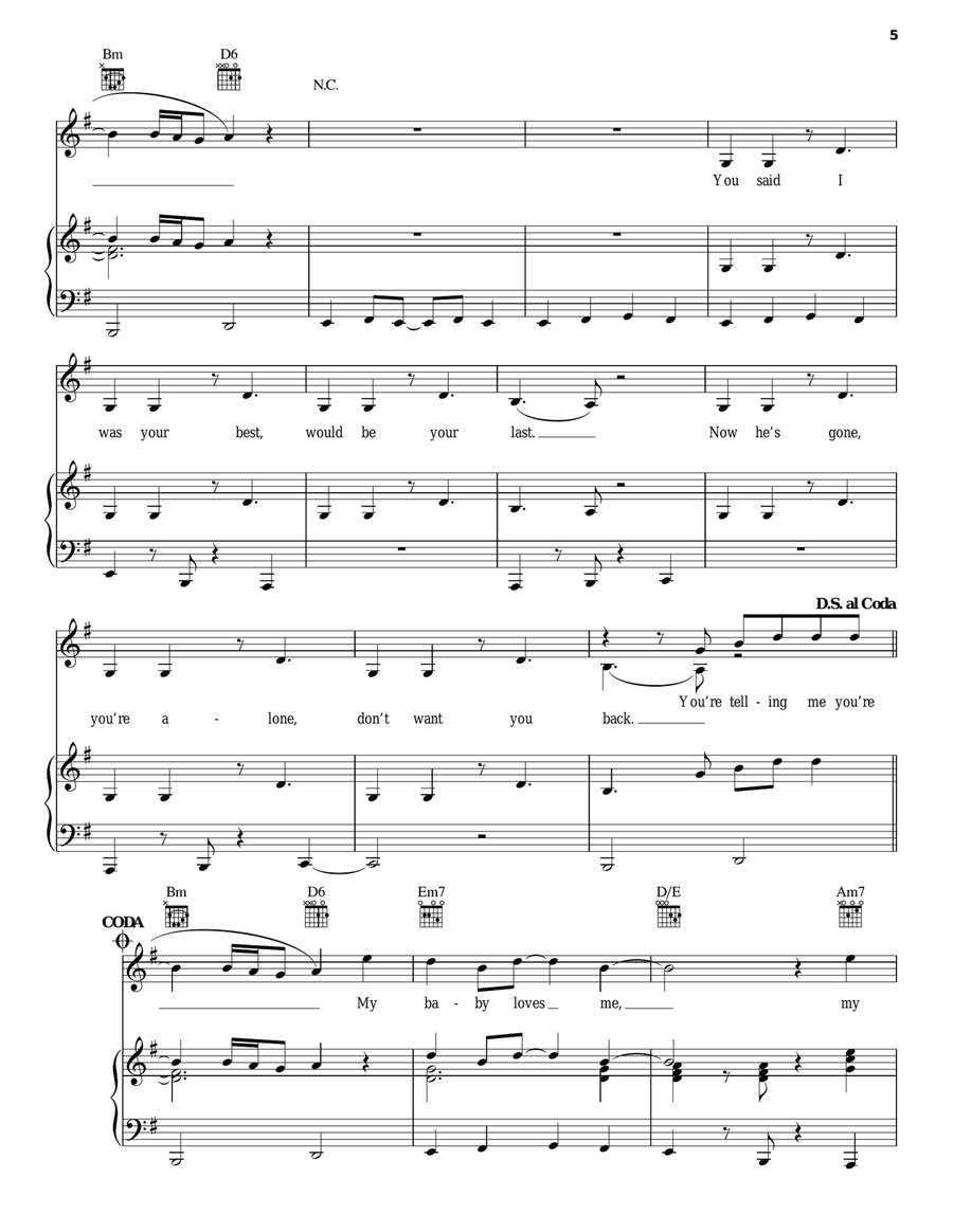 Break Your Heart Right Back Piano, Vocal, Guitar scores gallery preview page 5