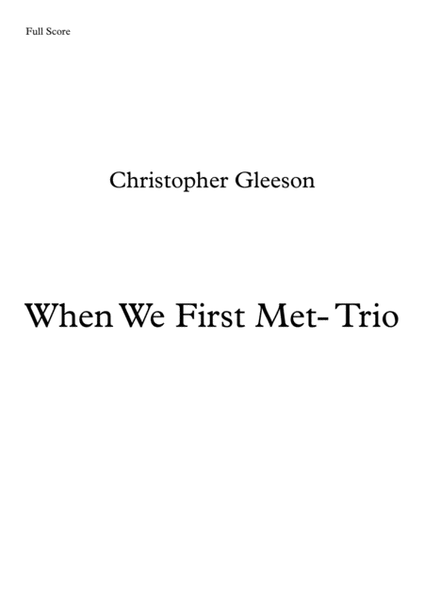 When We First Met - Clarinet trio image number null