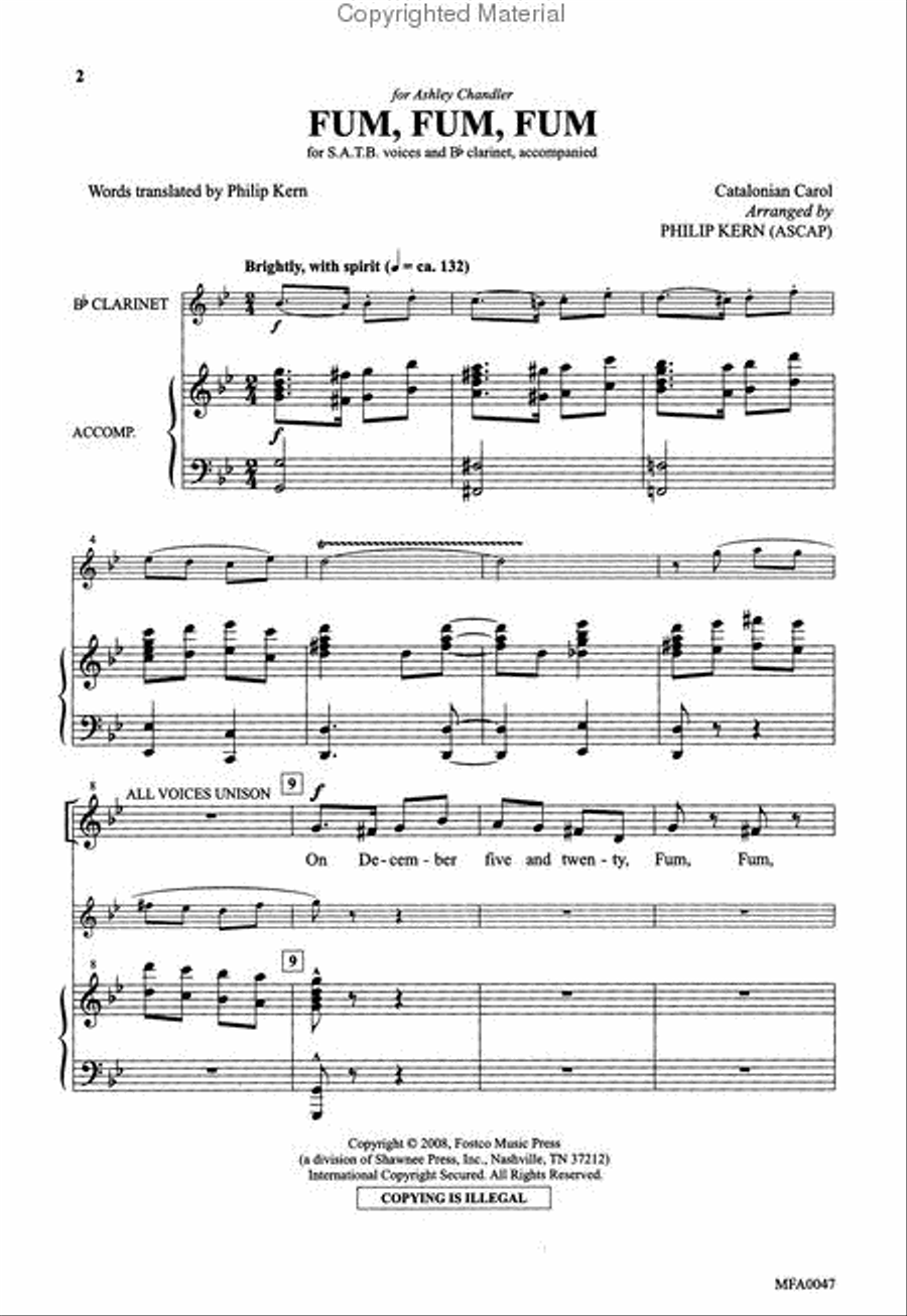 Fum, Fum, Fum 4-Part scores gallery preview page 2